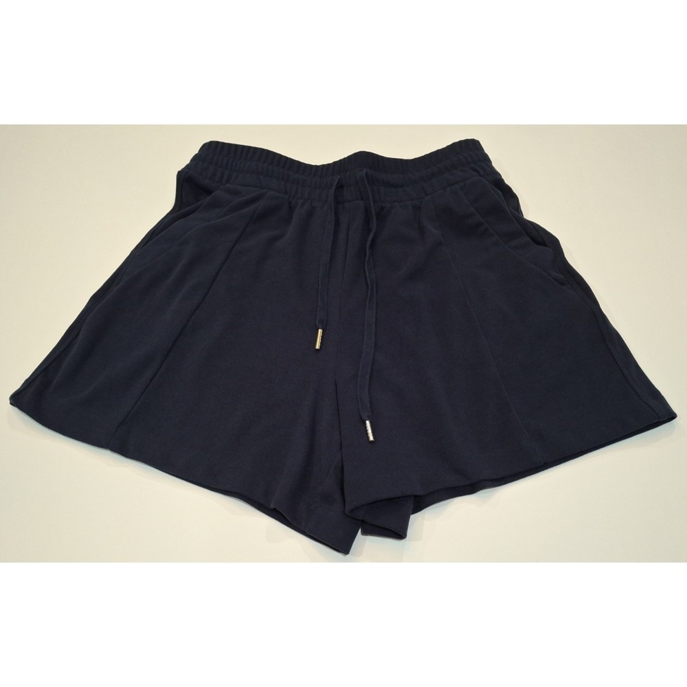 BCBG Women's Athletic Drawstring Elastic Waist Pockets Shorts, Navy, Medium